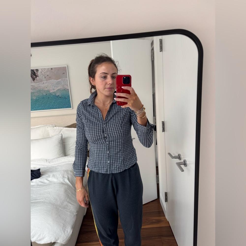 Blue Plaid Button Up